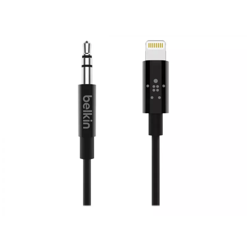 Belkin kaapeli Lightning – kuulokeliitäntä - Lightning uros – stereominiliitin uros - 91,4 cm - musta - Apple iPhone (Lig