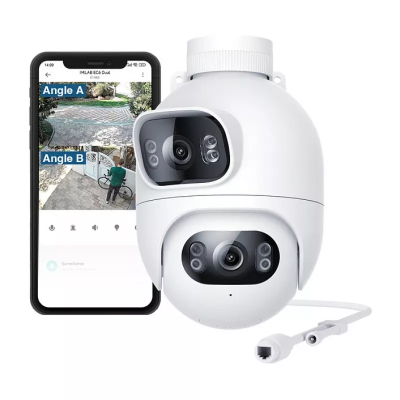 Imilab EC6 Dual ulkokäyttöön tarkoitettu WiFi-valvontakamera, valkoinen