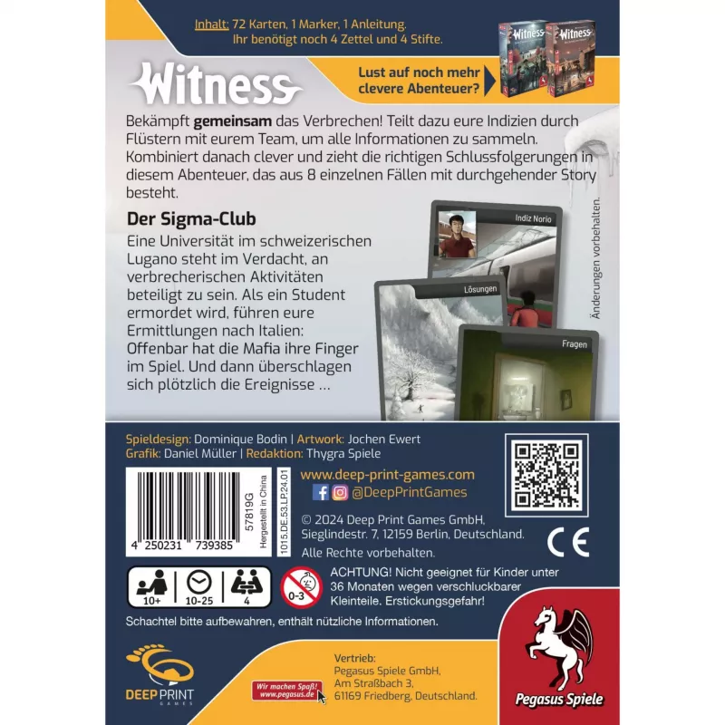 Deep Print Games: Witness - Der Sigma-Club, pulmapeli