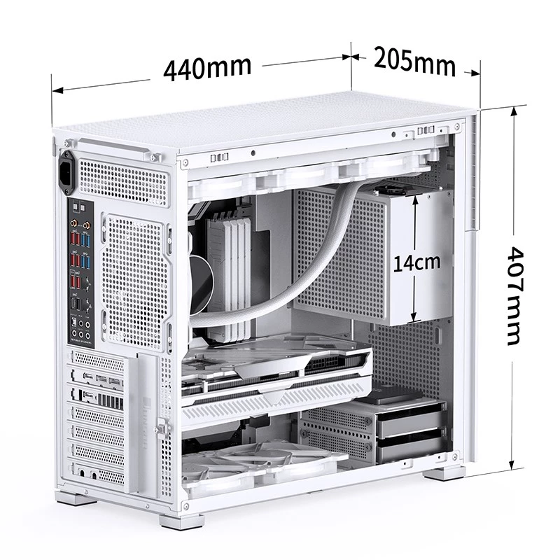PC-kotelo Jonsbo D41 STD Midi Tower valkoinen