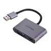 UNITEK V1304A videokaapelisovitin 0,15 m USB Type-A HDMI + VGA (D-Sub) harmaa