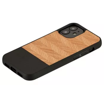 Man and Wood -suojakotelo iPhone 12 mini Herringbone nero musta