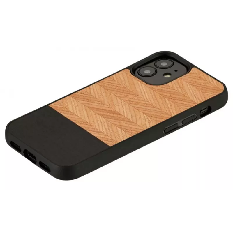 Man and Wood -suojakotelo iPhone 12 mini Herringbone nero musta