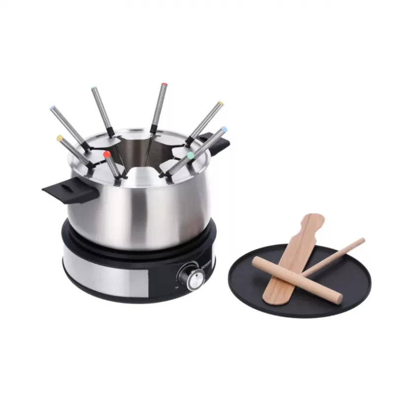 Severin FO 2471 fondue- ja crêpe-yhdistelmä, musta/ruostumaton teräs