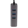 Akyga AK-AD-66 USB-C-keskitin, 3x USB 3.0 ja Gigabit Ethernet, 15 cm, musta