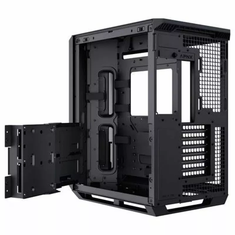 APNX V1-W-BK-v1 Midi Tower musta, puu
