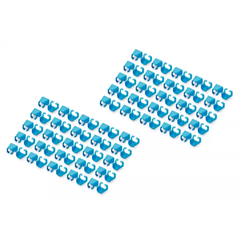 DIGITUS - kaapeliklipsit värikoodauksella - patch-kaapeleille - sininen (100 kpl pakkaus) (A-CC-B)