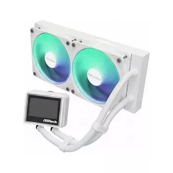 CPU-jäähdytin ASROCK Challenger White 240 Digital — 240 mm AIO-nestekierron jäähdytin, valkoinen