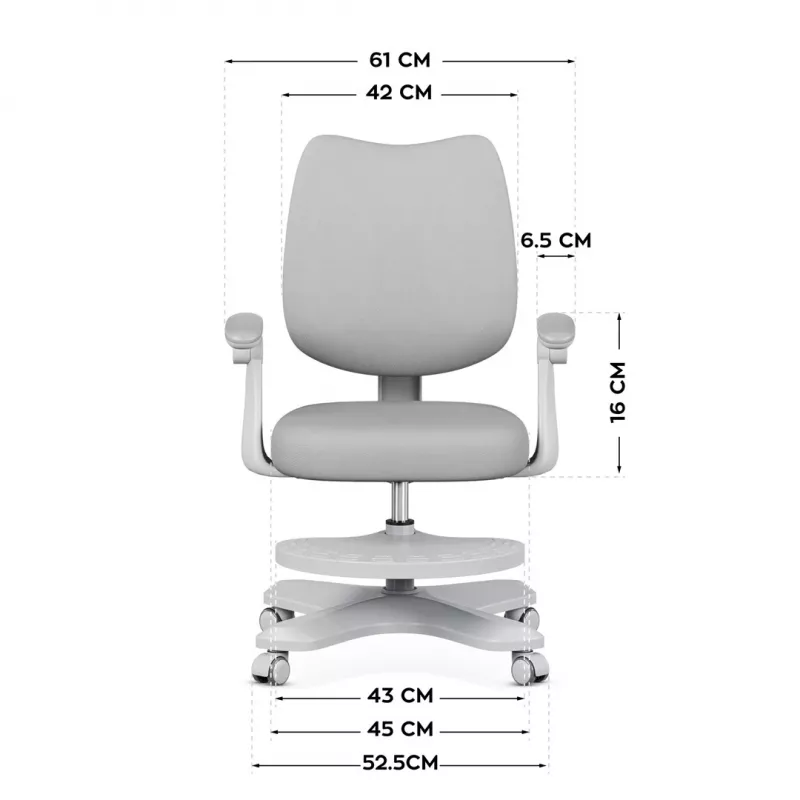 Toimistotuoli mark adler Junior 4.6 harmaa — kompakti ergonominen työtuoli