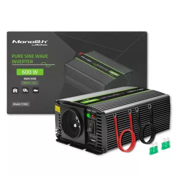 Qoltec Monolith jännitemuunnin auto 600 W 12 V