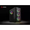 PC-kotelo SAVIO Noctis Flow RGB — Cube, ATX/Mini-ITX, 3x 120 mm etutuulettimet, karkaistu lasisivupaneeli, max. GPU 35 cm