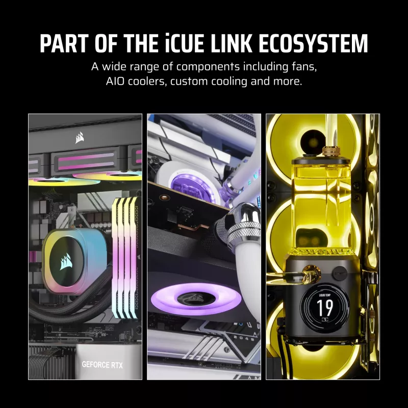 CORSAIR iCUE LINK LX120-R RGB Reverse Blade PWM kotelotuuletin, 120 mm, valkoinen