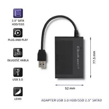 Kiintolevyadapteri Qoltec USB 3.0 HDD/SSD
