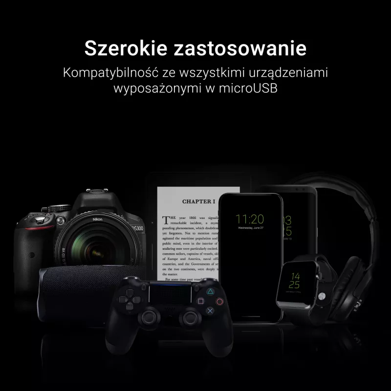 Mattalitteinen kaapeli - USB-A - Micro-USB