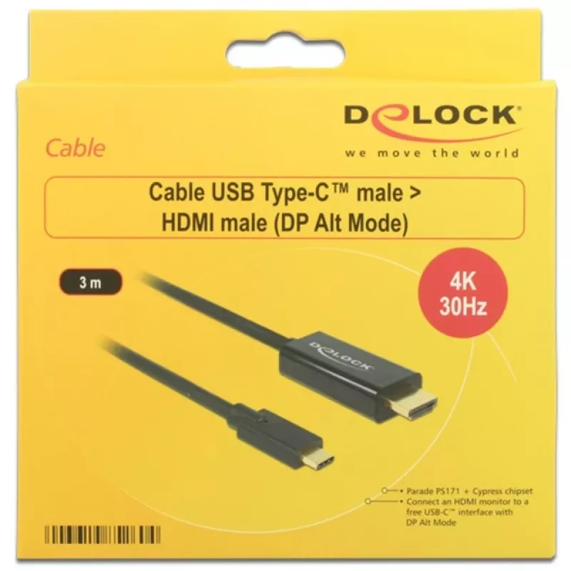 Videokaapelisovitin DeLOCK 85260 USB Type-C HDMI 3 m musta