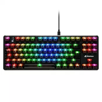 Mekaaninen pelinäppäimistö Sharkoon Crystal Shark musta DE RGB-valaistuksella