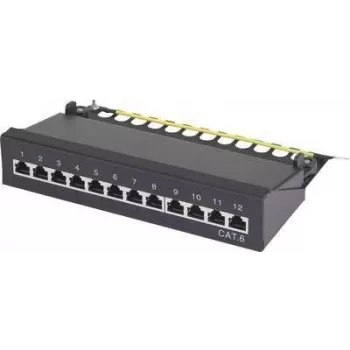 Patch-paneeli Renkforce 12‑porttinen CAT6, 1U-rack, malli 001485575