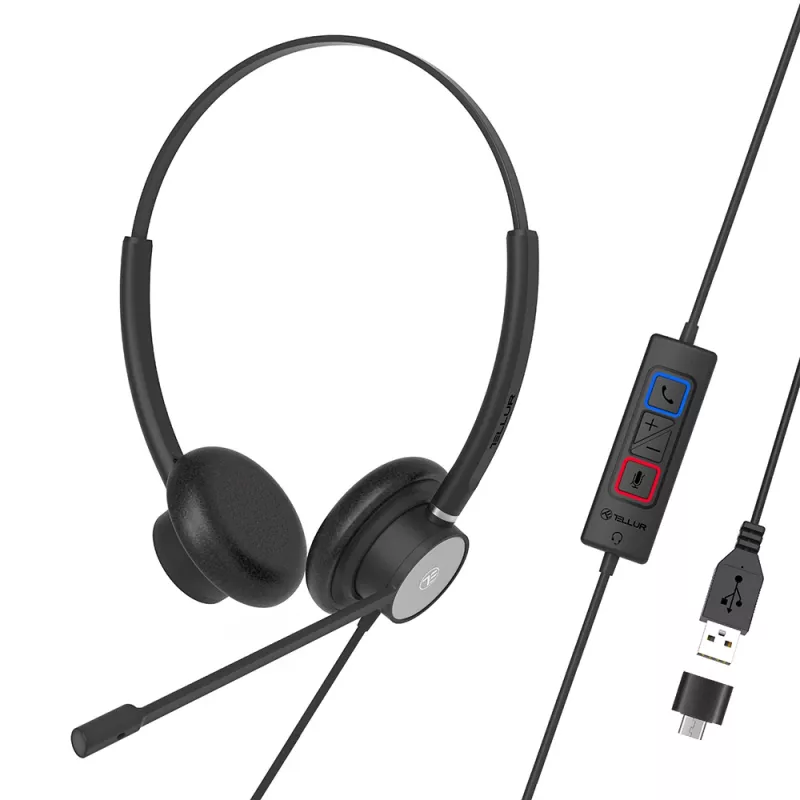Tellur Voice 320 johdollinen kuulokemikrofoni binaural musta