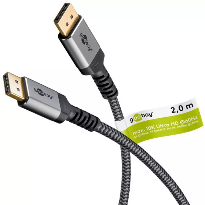 Goobay DisplayPort-kaapeli 2.0/2.1, 54 Gbit/s | 75680 | DisplayPort-DisplayPort