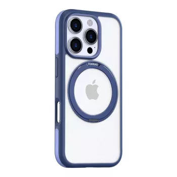 Kotelo Torras Ostand R Fusion iPhone 16 Pro sininen läpinäkyvä 6,1 tuumaa