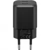 Seinäkiinnitteinen laturi GOOBAY 75333 — yleislaturi AC-USB-C sisäkäyttöön, 2x USB-C, 35 W, musta