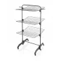 Kuivausteline Leifheit Seaford musta – kuivausala 42 m, B760×T700×H1450 mm, taitettava ja rullilla