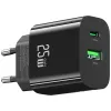 USB-laturi usams USA001629 25W 1×USB-C + 1×USB-A pikalataus