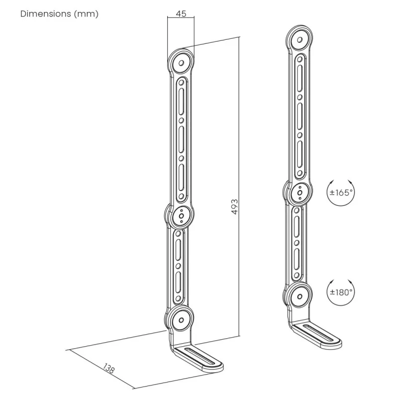 Maclean yleinen VESA-teline soundbarille, max. 15 kg, MC-334