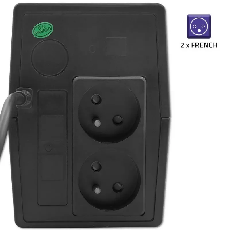 Qoltec 53774 UPS (keskeytymätön virransyöttö) Line-Interactive 1 kVA 600 W 1 AC-lähtö