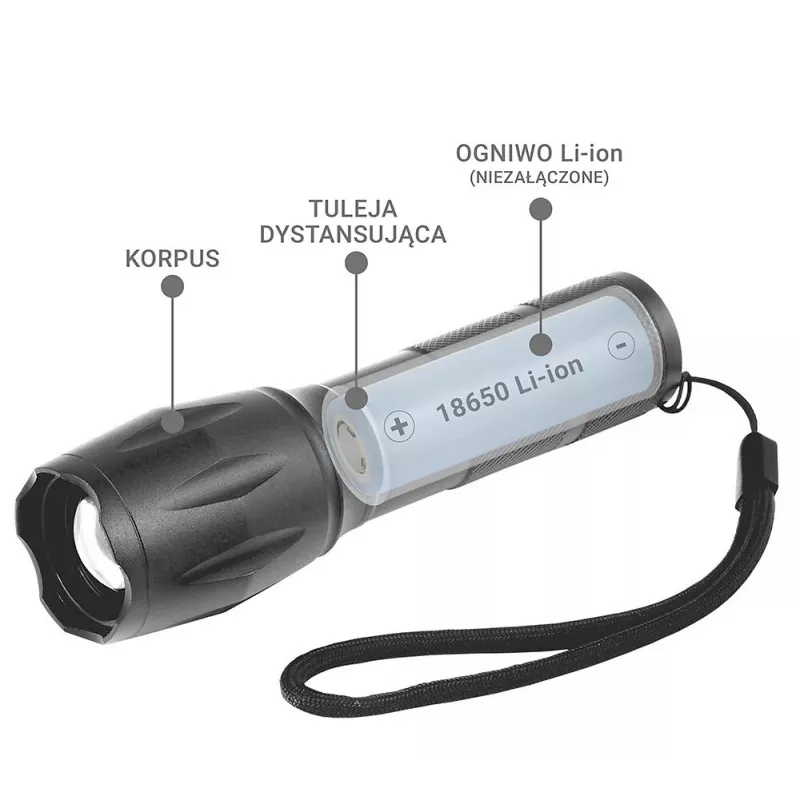 everActive FL600 LED-taskulamppu, 600 lm, CREE XM-L2, 18650 / 3x AAA