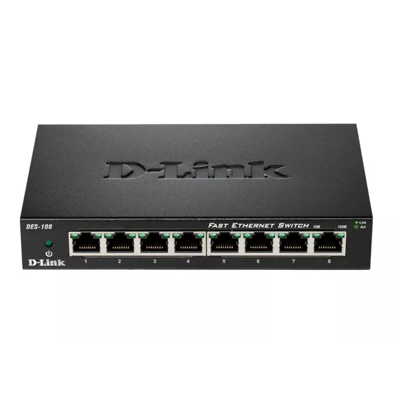 D-Link DES-108 musta