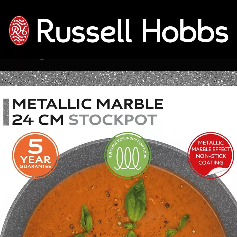 Russell Hobbs RH02809EU7 -kattila 24 cm Metallic Marble, kestävä kattila