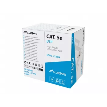 LAN-kaapeli LANBERG LCU5-12CU-0100-S UTP Cat.5E 100 m harmaa