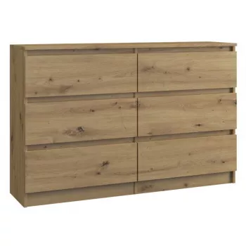 Top e shop M6 120 ARTISAN lipasto, tammen sävy, 6 laatikkoa, 1200×300×770 mm