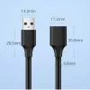Ugreen-jatkokaapeliadapteri USB 3.0 (naaras) - USB 3.0 (uros) 2 m (musta)