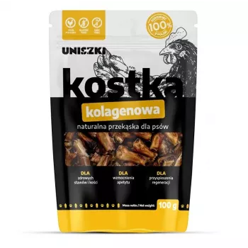 Koiran pureskeluherkku UNISZKI kollageenikuutiot 100 g — yhden raaka-aineen kanasta, nivelten tuki, koulutusherkku