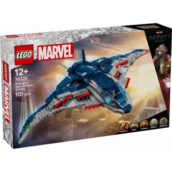 LEGO Marvel Super Heroes 76325 Avengers: Age of Ultron Quinjet rakennussarja, 1131 osaa, 5 minihahmoa, 12+