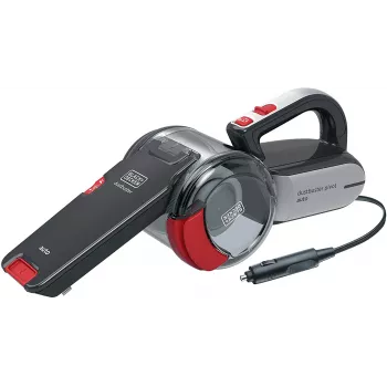 Käsipölynimuri Black & Decker PV1200AV — kuiva-verhoilupuhdistin, 12 V, 0,44 L, 12,5 W, 5 m kaapeli, harmaa/punainen