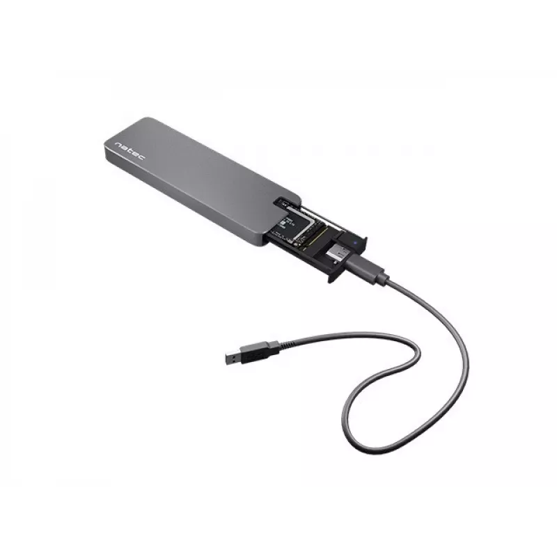 Natec Rhino NKZ-1953 M.2 NVMe SSD -kotelo, USB-C 3.2 Gen 2 10 Gbps, M.2 2230/2242/2260/2280, enintään 2 TB, alumiini