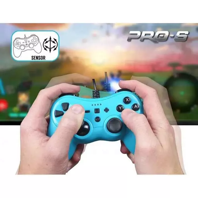 Johdollinen ohjain SUBSONIC SA5488-1 Neon Blue — Nintendo Switchille, johdollinen liitäntä