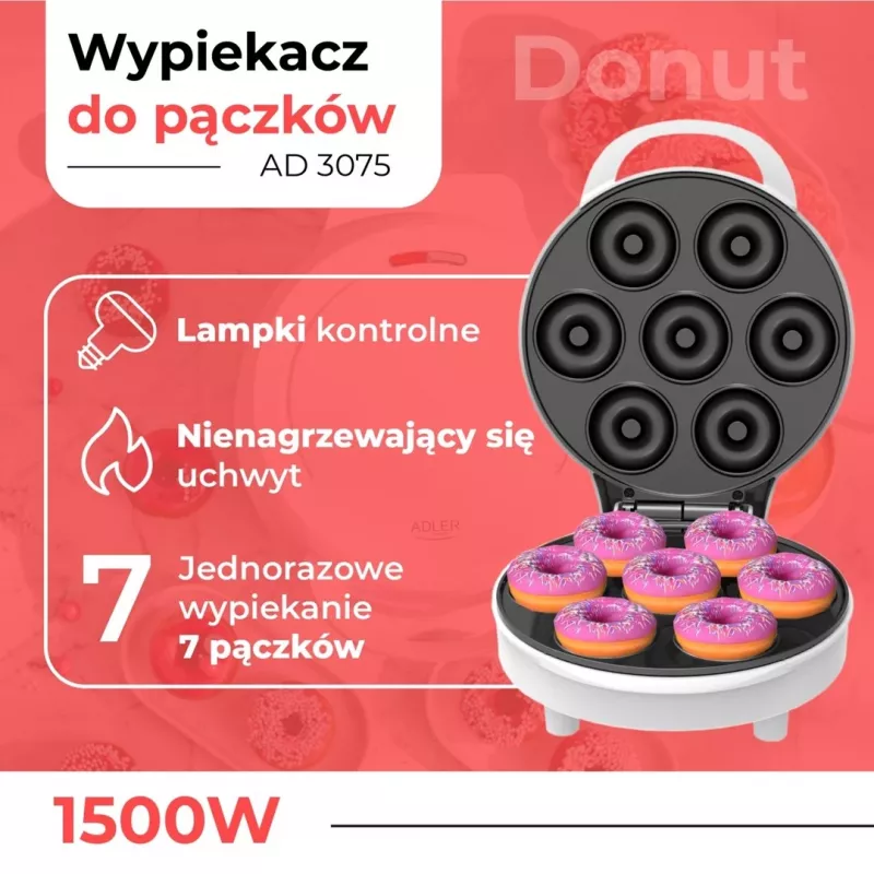 Adler donitsipannu | AD 3075 | donitsipannu | 1500 W
