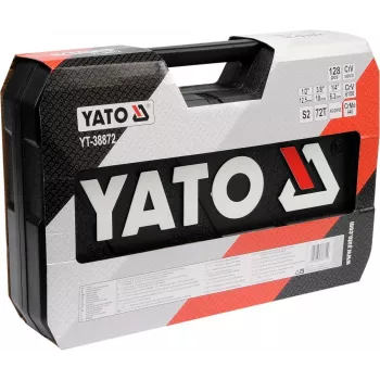 YATO RUUVINVÄÄNNIN- JA HYLSYAVAINSARJA 1/4, 3/8, 1/2 128-osainen 38872