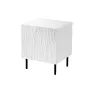 Yöpöytä Cama Meble JUNGLE 53,5×40,5×44 cm valkoinen matta, MDF ja lastulevy, mustat jalat, 2 kpl:n sarja