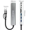 QOLTEC USB-C-keskitin 4x USB + SD/TF-kortinlukija malli 53794