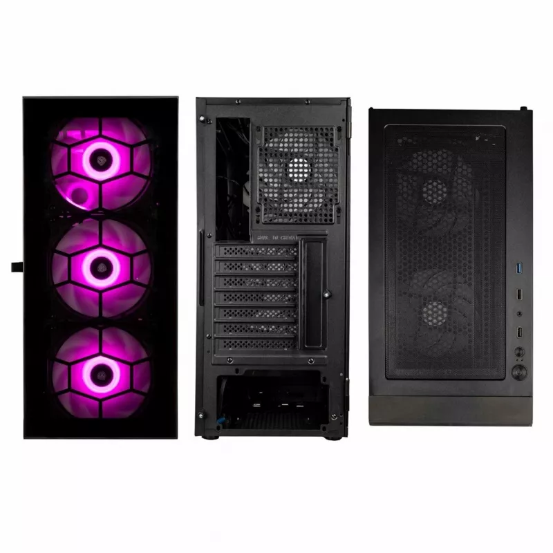 Kolink Observatory HF Glass ARGB Midi-Tower - musta