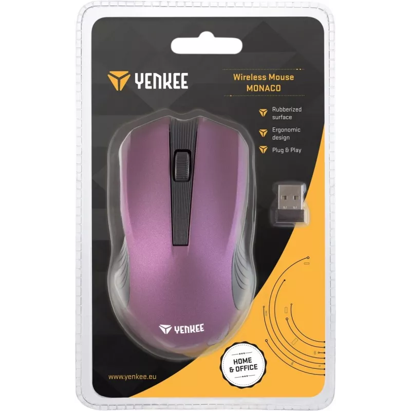 2,4 GHz optinen symmetrinen langaton hiiri, 3 painiketta, violetti