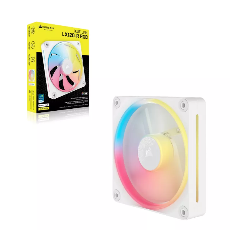 CORSAIR iCUE LINK LX120-R RGB Reverse Blade PWM kotelotuuletin, 120 mm, valkoinen