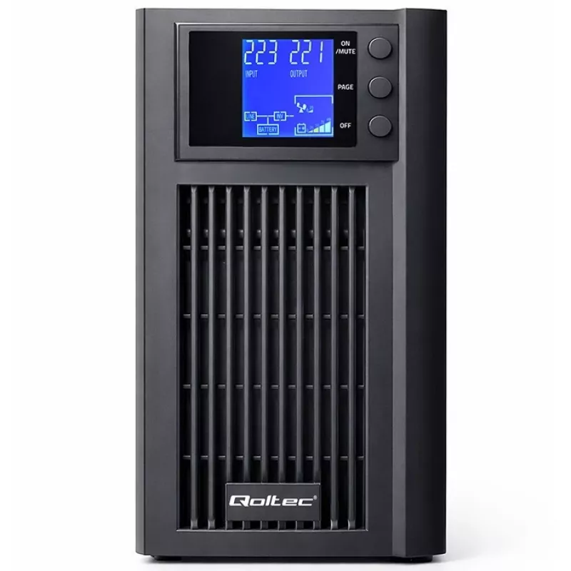 UPS QOLTEC puhdas siniaalto 2kVA 1600W AVR:llä ja LCD-näytöllä
