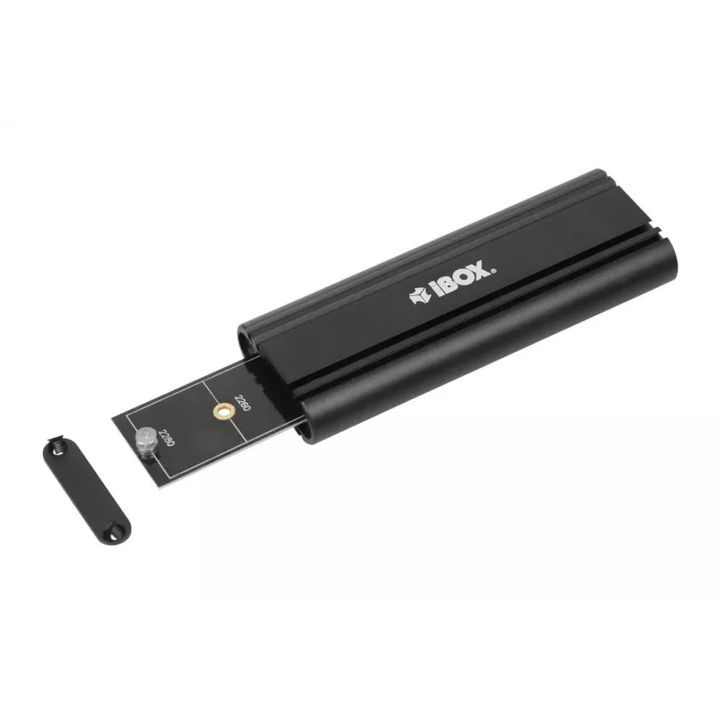 SSD-kotelo IBOX HD-07 1x M.2-asemalle, USB 3.2 Gen 2 (10 Gbit/s), USB-C, musta