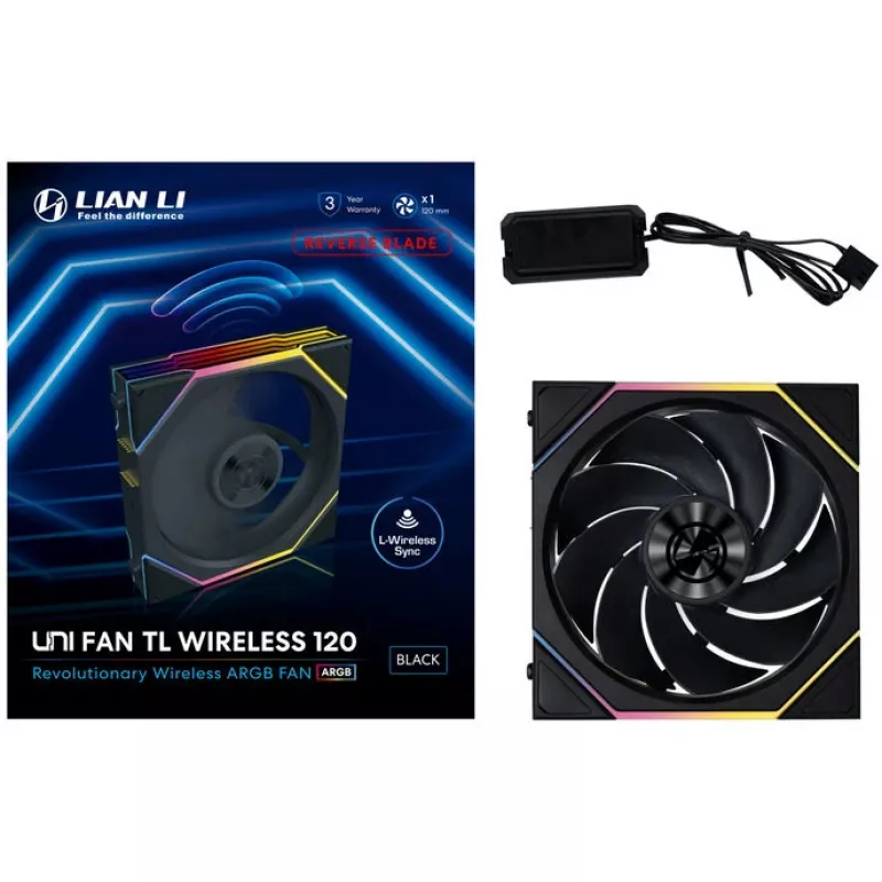 120 mm ARGB PWM Wireless Reverse-Blade -tuuletin Lian Li UNI FAN TL (langaton, PWM, Reverse Blade)